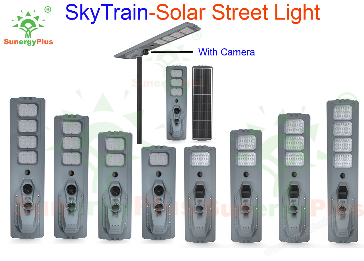SkyTrain All In One Solar Street Light with 4G Camera SunergyPlus