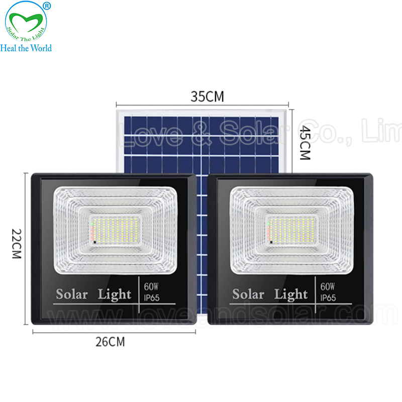 Twins Design Double Head Solar Flood Light