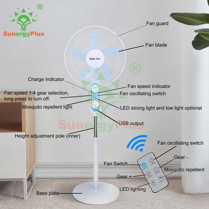 Portable Solar Fan SunergyPlus SP-SF-168 SP-SF-188 SP-SF-198 SP-SF-V218
