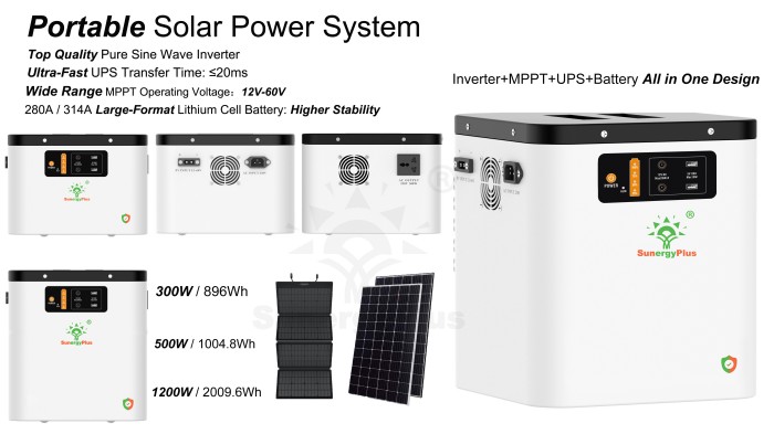 Portable All In One Solar Power System Off-Grid Solar Generator With UPS MPPT Lithium Battery